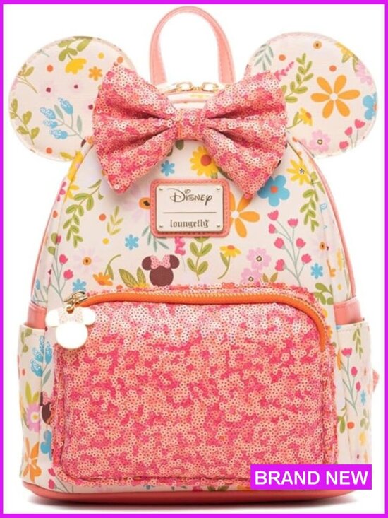 Mini Backpack Floral Sequins Disney Chic Springtime Daypack Adjustable Straps main image 7